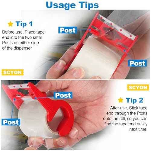 SCYON Heavy Duty Clear Packing Tape with Dispenser, 3 Shipping Tape Rolls, Noiseless Moving and Packaging Tape for Mailing, Boxing Supplies, 2 mil£¬1.88¡± x 22.2 yd