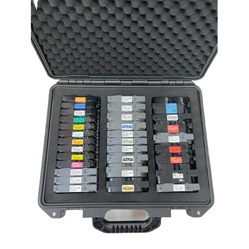 Protective Custom Label Tape Carrying Case for TZe P-Touch Tapes - Holds up to 39 Tapes.