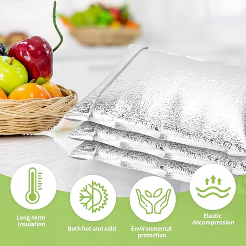 Reusable Insulation Bags 13.8'' x 15.7'' 25 Pcs, Thermal Box Liners Metalized Box Self Seal Insulated Box Liners Lunch Food Packing, Grocery Delivery Envelopes Mailers Insulated Shipping Bags