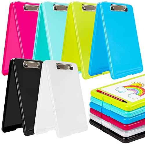 IKAYAS Heavy Duty 9.5 x 13.8 Inch Translucent Metal Storage Clipboard with Paperboard for Classroom, Office, School, Hospital