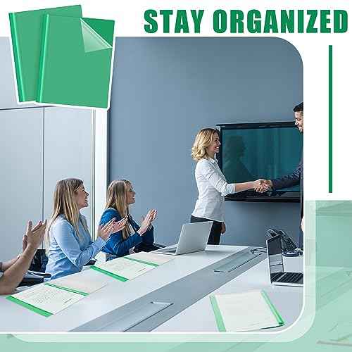 Teling 72 Pack Clear Front Report Covers Bulk Business Report Covers Plastic Presentation Folders Resume Portfolio Folder Paper Binder with 3 Prongs for Presentation Document School Office (Green)
