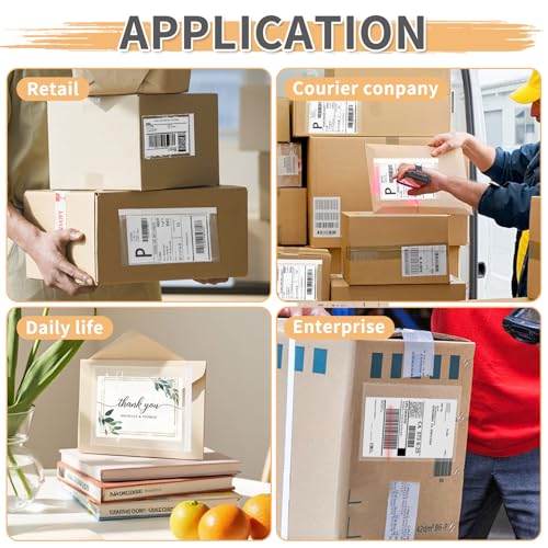 100 Clear Waterproof Shipping Label Sleeves with Strong Adhesive - 4.5 x 5.5 Inches