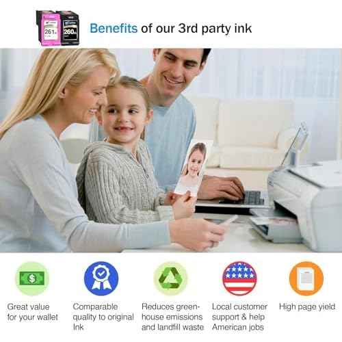 Cartlee Compatible Ink Cartridges Replacement for Canon 260 and 261 Ink Cartridges for Canon TS6420 260xl 261 for TS6400 PG-260 TS5320 2pk