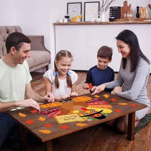 Turkey Bulletin Board Decoration Set Thanksgiving Turkey Crafts Kits DIY Printed Paper Turkey Cutouts Thanksgiving Decor for Home Party Decoration School Activities 30 Inch Tall - 34Pieces