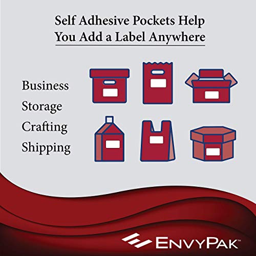 EnvyPak Full Page Pocket/Holder, Peel and Stick Adhesive, Top Loading, Clear, Holds 8.5¡± x 11¡± Sheet - Pack of 50