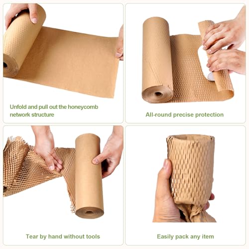 Callica 12" x 200ft Honeycomb Packing Paper Eco-Friendly Bubble Wrap Alternative