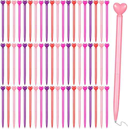 100 Pcs Valentine¡®s Day Heart Shaped Ballpoint Pens Retractable Metal Ballpoint Pen with Black Ink Party Favor for Office School Classroom Valentine¡®s Day Wedding Party Supplies, 4 Colors