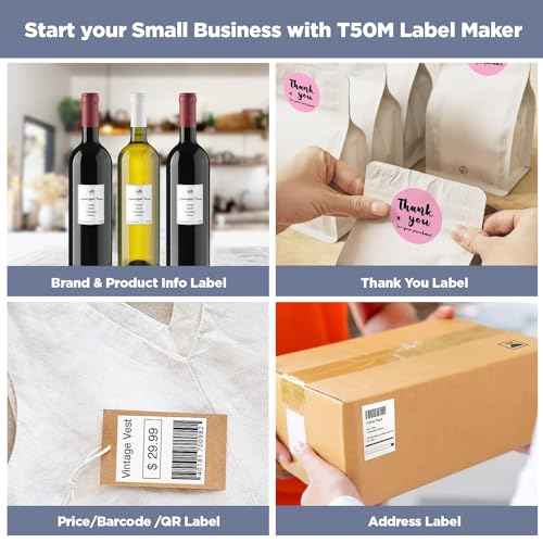 SUPVAN T50M Series Label Maker Tape, 2 Rolls 1.96'' ¡¿ 3.14'' (50mm ¡¿ 80mm) 100 Labels/Roll Genuine Laminated Thermal Label Tape, Waterproof Oilproof Highly Adhesive Auto Detect Labels, Black on White
