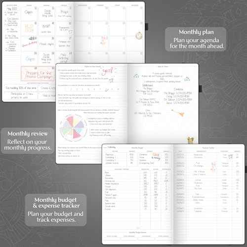 Legend Hourly Planner PRO Premium ? Undated Schedule Planner with Time Slots ? Weekly, Monthly & Daily Personal Organizer, A4 (Black)