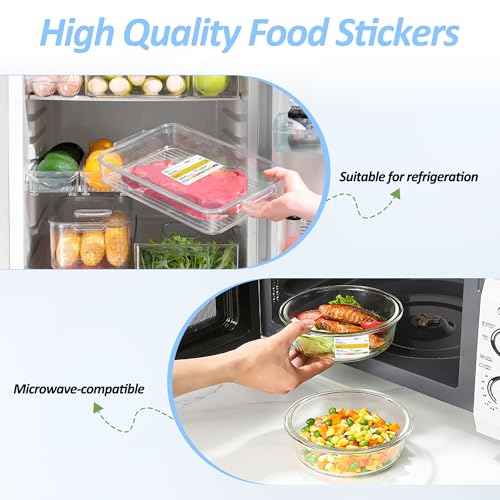 Restaurant Quality Shelf Life Food Rotation Labels Vinyl, 2¡± x 3¡± Self-Adhesive Removable Freezer Food Labels, Perfect for Reusable Containers, Easy to Remove, Food Safety Date Sticker (6 PCS)