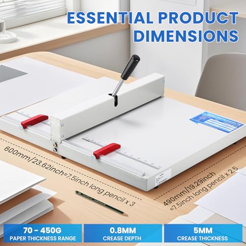 Mxmoonant 18'' Manual Creasing Machine for Paper & Cardstock, with Imperial Scale