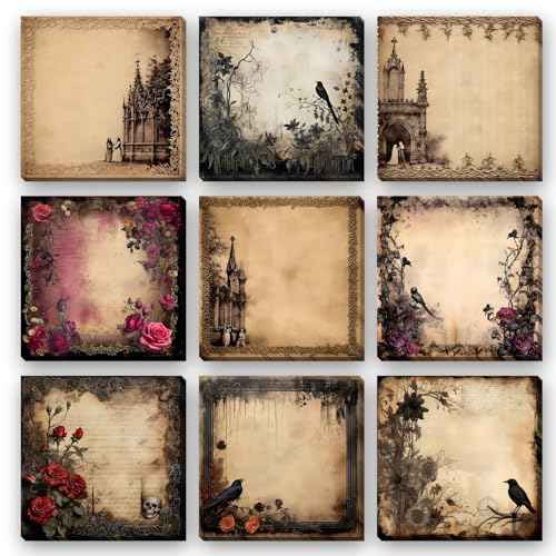 9 Pieces Gothic Style Sticky Notes Self-Adhesive Gothic Style Design Note Pads Gothic Style Sticky Memo Notes for School Office Home Supplies Students Teachers Gift