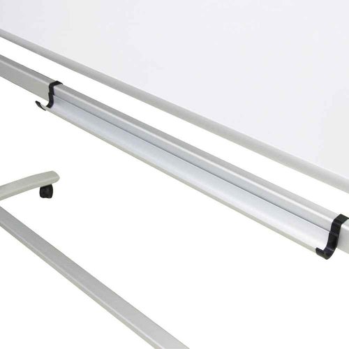 VIZ-PRO Double-Sided Non-Magnetic Office Whiteboard/Mobile Easel, 60 x 36 inches, Steel Stand