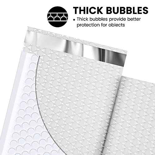 Fuxury Bubble Mailers 4x8 Inch White 200 Pack Padded Envelopes Usable Size 4x7" Thick Mailing Envelopes Bubble Opaque Padded Mailers Shipping Bags for Mailing Jewelry Makeup Small Business#000