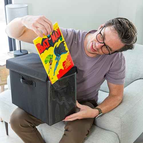 Comic Vision Comic Book Storage Box and Comic Book Display [Patent Pending] - Removeable, enclosed top - 2pack
