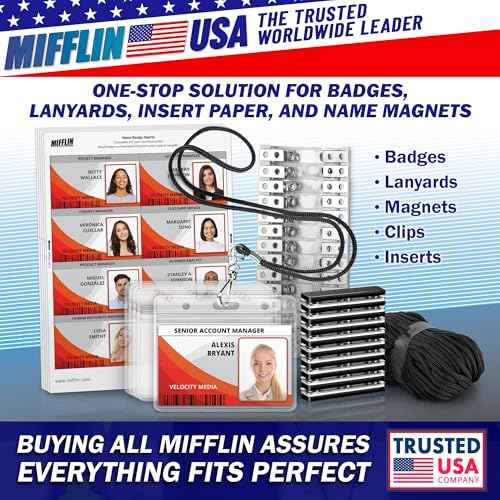 Mifflin-USA Passport & Card Holders (Clear, 4x6 inch, 250 Pack), Extra Large (XXL) ID Name Badge Holder, Waterproof Vertical Plastic Card Holders