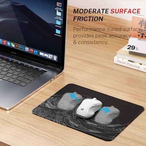 MROCO Mouse Pad [30% Larger] with Anti-fray Stitching, Premium-Textured & Waterproof Computer Mousepad with Non-Slip Rubber Base, Gaming Mouse Mat for Laptop, Office & Home, Kanagawa Wave