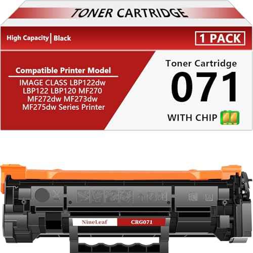 NineLeaf CRG071 Compatible Toner Cartridge with CHIP Replacement for Canon 071 Black Toner Cartridge use for ImageCLASS LBP122dw LBP122 LBP120 Mf272dw Mf273dw Mf275dw(1 Pack,1200 Pages,with CHIP)