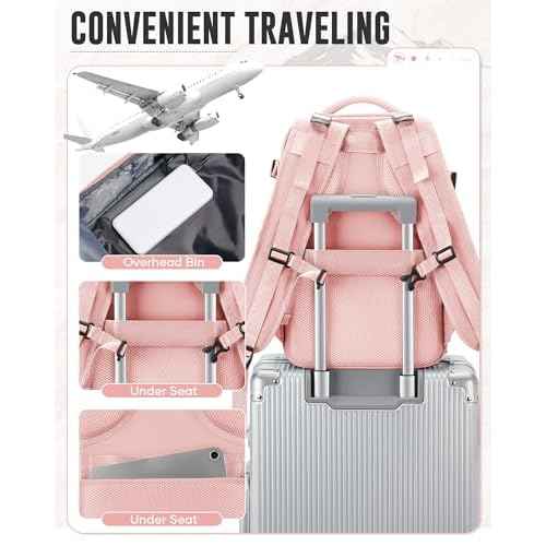 Large Vacuum Backpack Travel with Pump, Waterproof Compression Backpack, Airback Personal Item Carry on Backpacks, Vacpack Compression Bags for Seal, Business Travel Backpacks for Women Men(Pink)