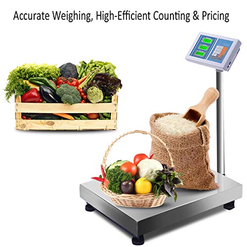 Giantex 660lbs Digital Floor Postal Scale Stainless Steel Shipping Weighing Scale