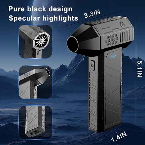 Compressed Air Duster - 110000RPM Ultra-Powerful Electric Air Duster with 3-Gear Adjustable Mini Fast Charging Air Blower for Computer Keyboard, Car Cleaning, Home, and Outdoor Use