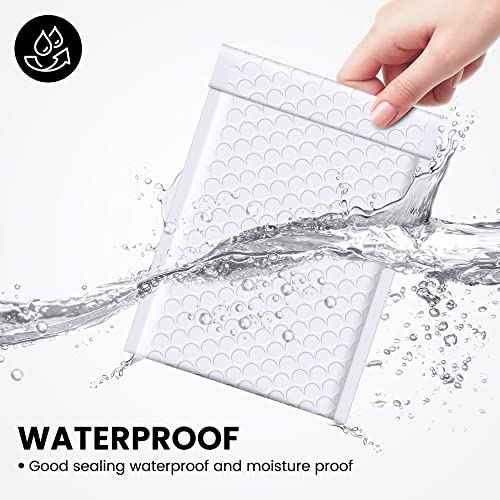 Fuxury Bubble Mailers 4x8 Inch White 200 Pack Padded Envelopes Usable Size 4x7" Thick Mailing Envelopes Bubble Opaque Padded Mailers Shipping Bags for Mailing Jewelry Makeup Small Business#000