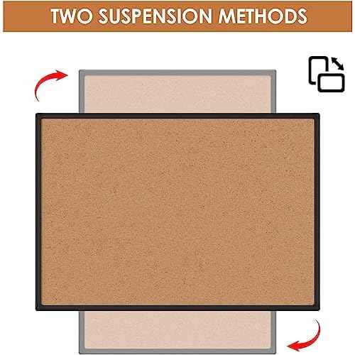 Board2by 2-Pack Cork Board Bulletin Board 24 x 18, Black Aluminium Framed Corkboard, Office Board for Wall Cork, Large Wall Mounted Notice Pin Board with 32 Push Pins for School, Home & Office