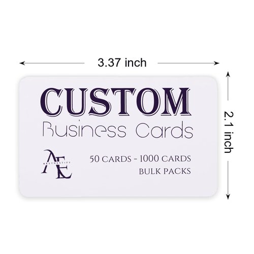 Personalized Business Cards Custom in Bulk with Rounded Corners - Design Logo Name Any Text, 16pt Glossy or Matte (500 to 10,000 Packs)