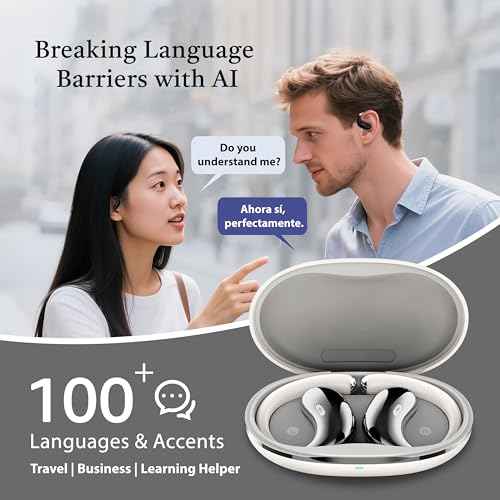 Strongholden AI Translation Earbuds Real Time with 139 Languages and Accents, Audifonos Traductores Ingl?s Espa?ol, Language Translator Earbuds for Travel and Business (White)