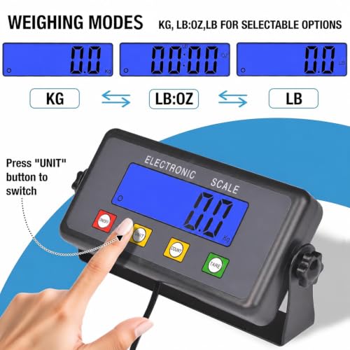 Large Shipping Scale 440lb Capacity with Stainless Platform & LCD Display