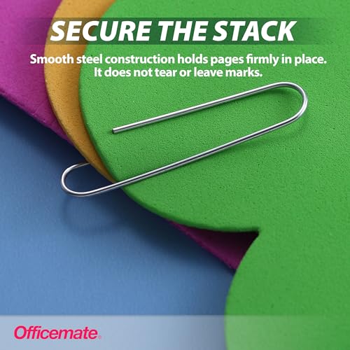 Officemate Giant Paper Clips, 10 Boxes of 100 (1,000 total) - 10 Pack, Silver