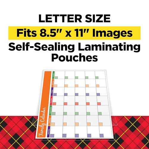 Scotch Self-Seal Laminating Pouches, No Laminator Needed, Letter Size 9.0 in x 11.5 in, 25-Pack