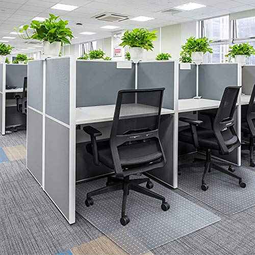 Azadx Clear Office Chair Mat for Low, Standard and No Pile Carpeted Floors, Plastic Computer Desk Chair Mat on Carpet for Easy Rolling, Durable Carpet Protector Mat (36 x 48'' Rectangle)