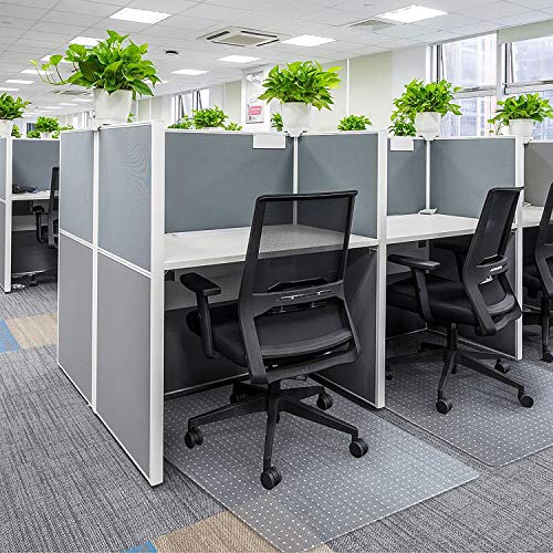 Kuyal Desk Chair Mat for Carpet, 36'' x 48'' Rectangle Transparent Mats for Chairs Good for Desks, Office and Home, Easy Glide, Protects Floors for Low and No Pile Carpeted Floors