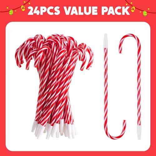 JOYIN 24 Pcs Christmas Candy Cane Ball Point Pens for Kids Gift, Xmas Pen Bulk for Christmas Stocking Stuffers, Teacher Student Gifts Classroom Supplies Carnival Prize Goodie Bag Fillers