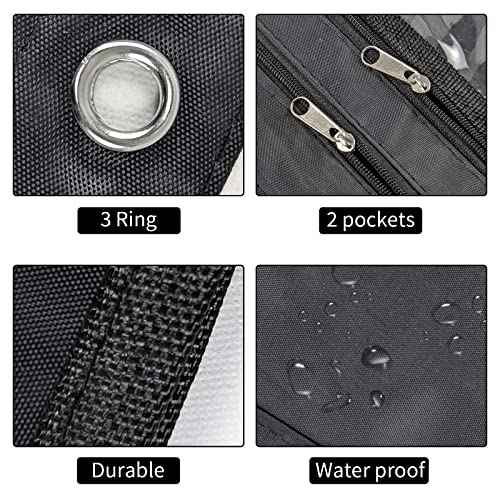 YoeeJob 36 Pack 1 Inch Expandable Zipper Pencil Pouches with Clear Window for 3 Ring Binder, Suitable for School & Office(Black)
