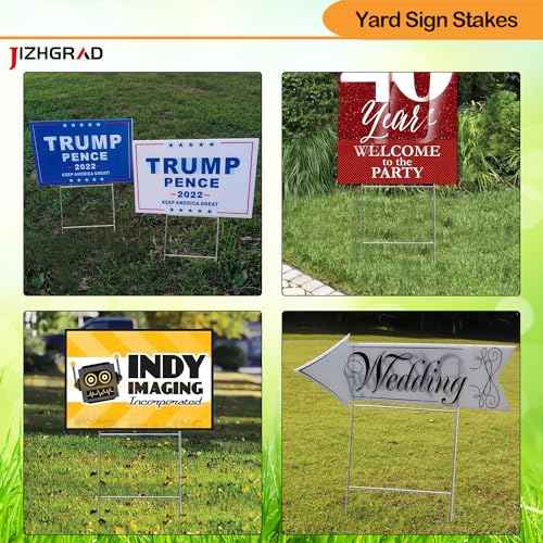 50 Pack H Frame Wire Stakes,7 x 16.5 inch Heavy Duty Metal,9ga Metal Yard Sign Step-Stakes for 4mm or 5mm Corrugated Yard and Lawn Sign.