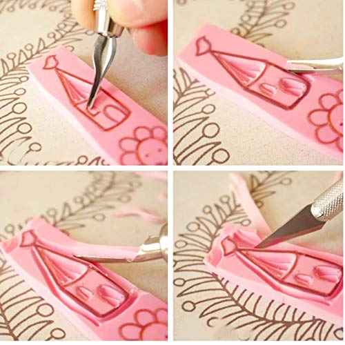 ZOENHOU 20 Pcs 4" x 6" Pink Soft Rubber Carving Blocks, Crafts Rubber Stamping Blanks, Linoleum Blocks for Printmaking