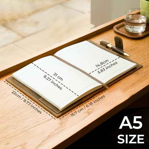 Sovereign-Gear Religious Refillable Leather Journal - Handmade A5 Writing Notebook with Pen - Philippians 4:13 ¡°I Can Do All Things¡± Embossed Diary with 2 Lined Inserts & Pen Holder - 480 Pages