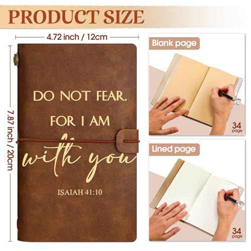 Tinlade 12 Pcs Christian Inspirational Religious Leather Journal A6 Notebook Refillable Lined Journal Appreciation Gift for Pastor Appreciation Halloween Church Men Sunday School Teacher(Classic)