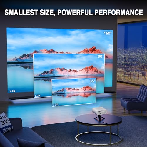 VISSPL Mini Full HD 1080P Portable Projector with Tripod - Upgrade Soft White