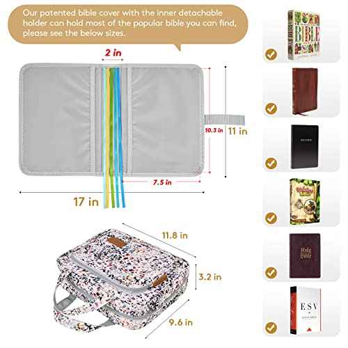 Deluxe Bible Cover Case with Gift Box ? Crossbody Bible Bag with Bookmarks, Pens & Stickers, Perfect for Bible Lovers, Purple