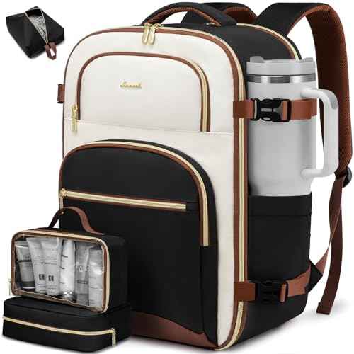 LOVEVOOK Travel Essentials Carry on Backpack 40L Travel Backpack for Women Men,Waterproof TSA Personal Item Travels Bag Airline Flight Approved,Large Carry on Luggage Laptop Backpack with Packing Cube