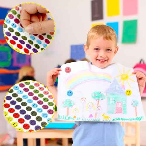 6000 PCS Smiley Face Stickers, Small Happy Face Stickers, 10 Colors Happy Faces Decal Sticker, Mini Incentive Reward Sticker for Kids, Round Behavior Chart Decals for Students Teachers Supplies