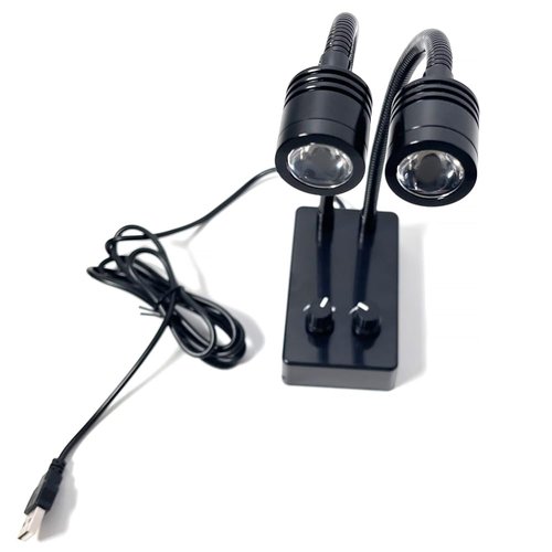 FUZIDDN Spotlight Microscope Light Source, USB Desk Mini LED Dual Gooseneck Lights Illuminator for Stereo Microscope Camera Industrial Video Zoom C Mount Lens for Repair Soldering PCB Lab