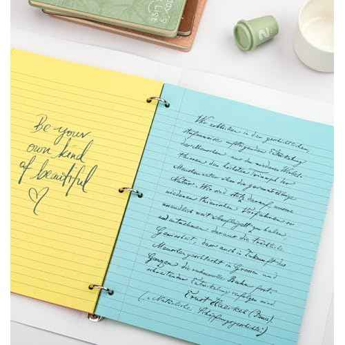 120 Sheets Loose Leaf Binder Paper, 6-Color Wide Ruled Lined Paper, 8¡± x 10.5¡±, 3-Hole Punched Notebook Paper Writing Paper for School Office