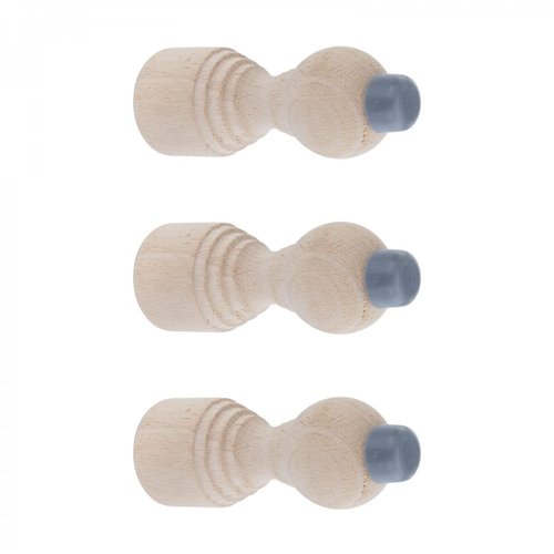 Renovators Supply Manufacturing Door Stoppers 3 3/16 in. Wall Mount Victorian Unfinished Maple Wood Door Bumper Stops Pack of 3