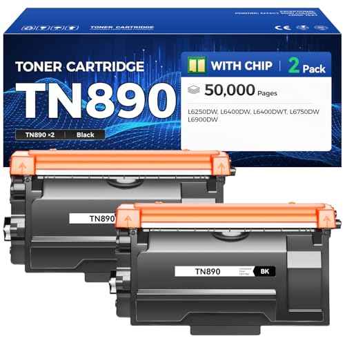TN890 Toner Cartridge Ultra High Yield Black 2-Pack Replacement for Brother TN-850 TN880 TN-890 Compatible with HL-L6250DW HL-L6400DW HL-L6400DWT MFC-L6750DW MFC-L6900DW Printer Ink