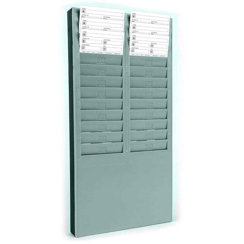 uPunch Time Card Rack, 24 Pockets, Gray