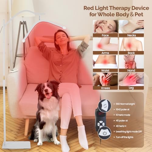 LED Floor Lash Light Lamp, Infrared Red Light Therapy with Stand Adjustable Half Moon Lamp for Lashes and Estheticians,Tattoo,Nail, Beauty,Body Face(White)